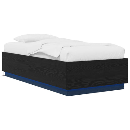 vidaXL Bed Frame with LED Black Oak 80 x 200 cm Engineered Wood