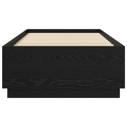 vidaXL Bed Frame with LED Black Oak 80 x 200 cm Engineered Wood