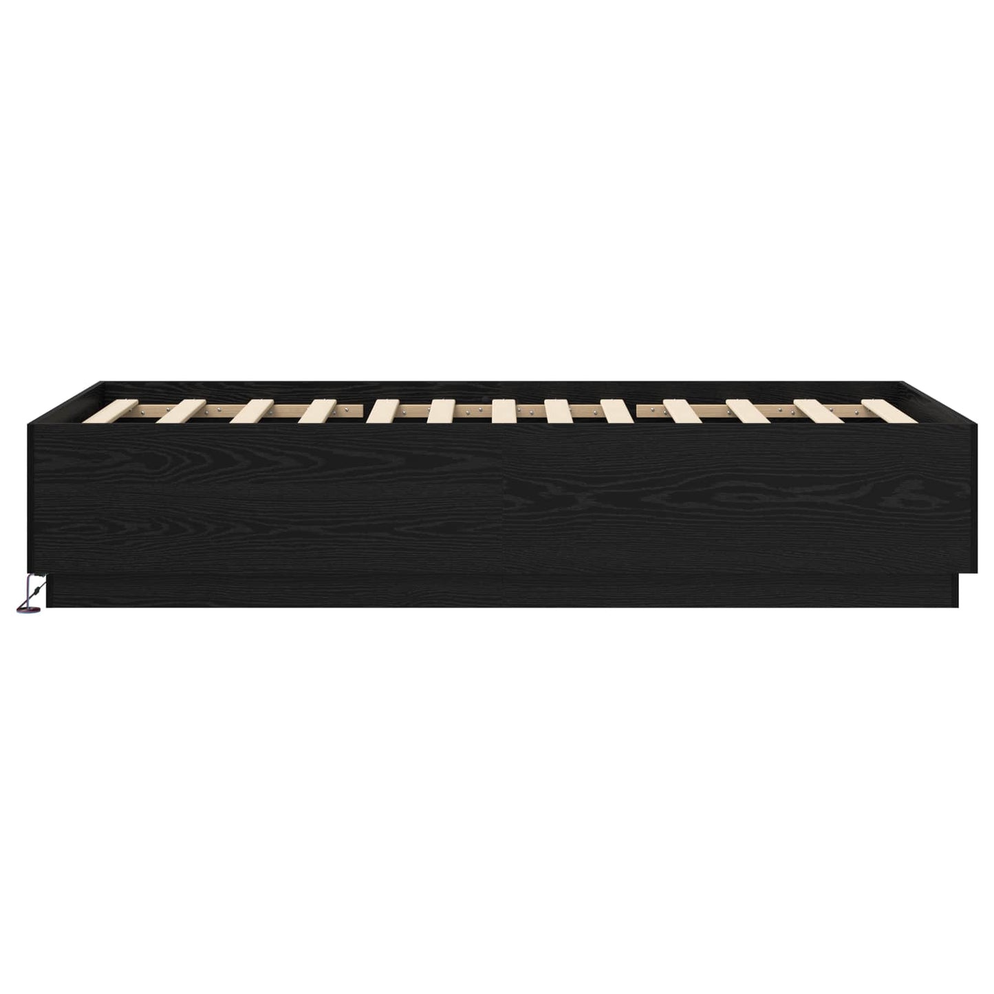 vidaXL Bed Frame with LED Black Oak 80 x 200 cm Engineered Wood