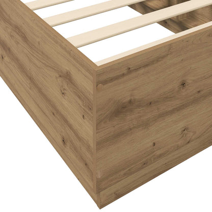 vidaXL Bed Frame with LED Artisian Oak 80 x 200 cm Engineered Wood