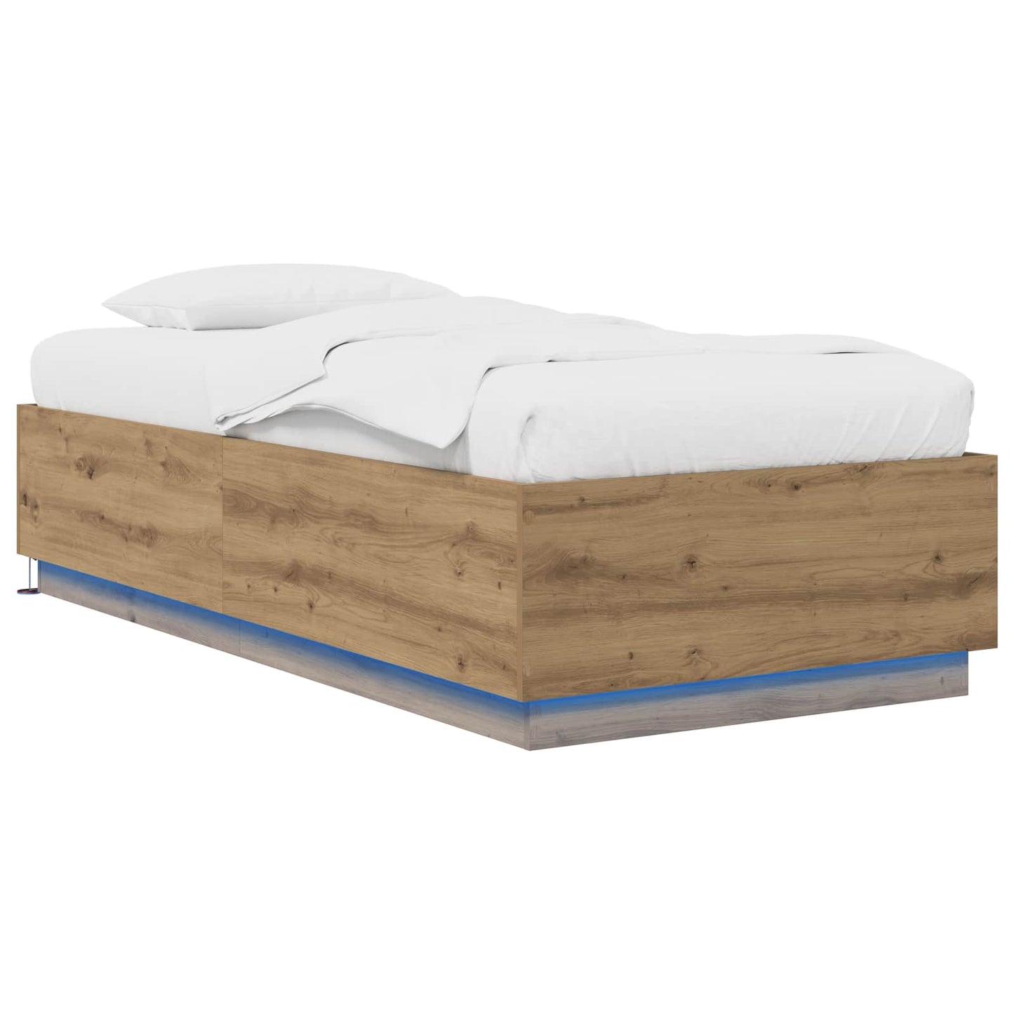 vidaXL Bed Frame with LED Artisian Oak 80 x 200 cm Engineered Wood