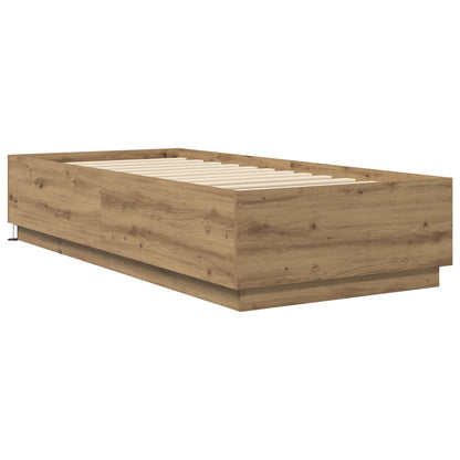vidaXL Bed Frame with LED Artisian Oak 80 x 200 cm Engineered Wood