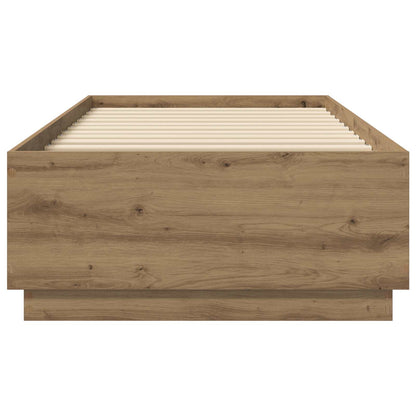 vidaXL Bed Frame with LED Artisian Oak 80 x 200 cm Engineered Wood