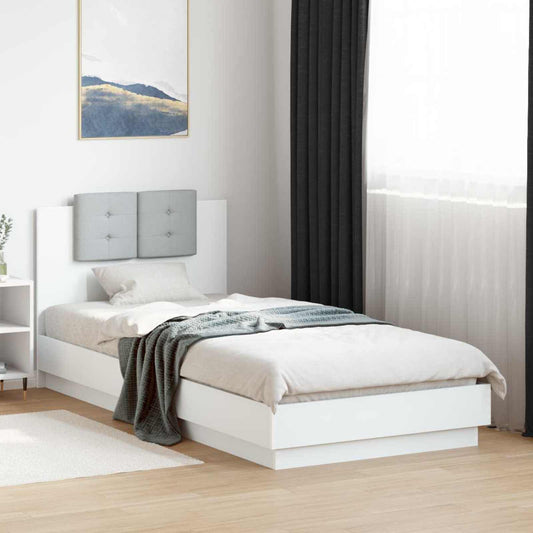 vidaXL Bed Frame with Headboard White 80 x 200 cm Engineered Wood