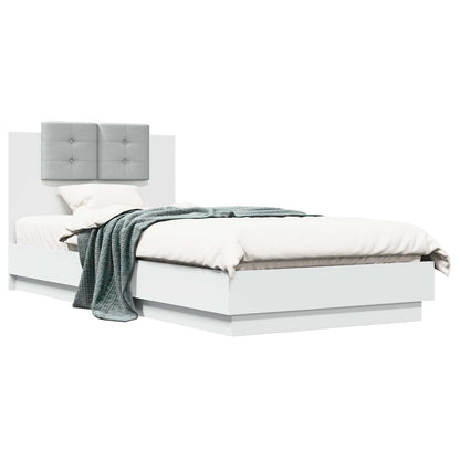 vidaXL Bed Frame with Headboard White 80 x 200 cm Engineered Wood