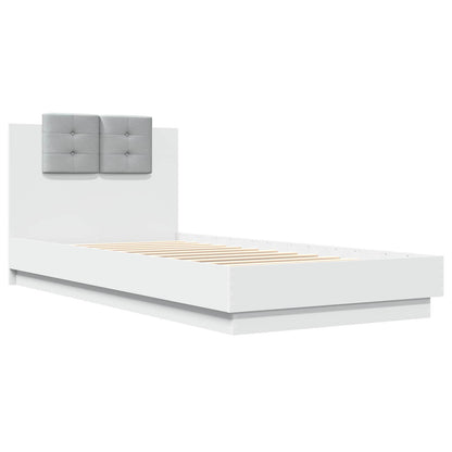 vidaXL Bed Frame with Headboard White 80 x 200 cm Engineered Wood