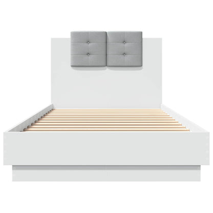vidaXL Bed Frame with Headboard White 80 x 200 cm Engineered Wood