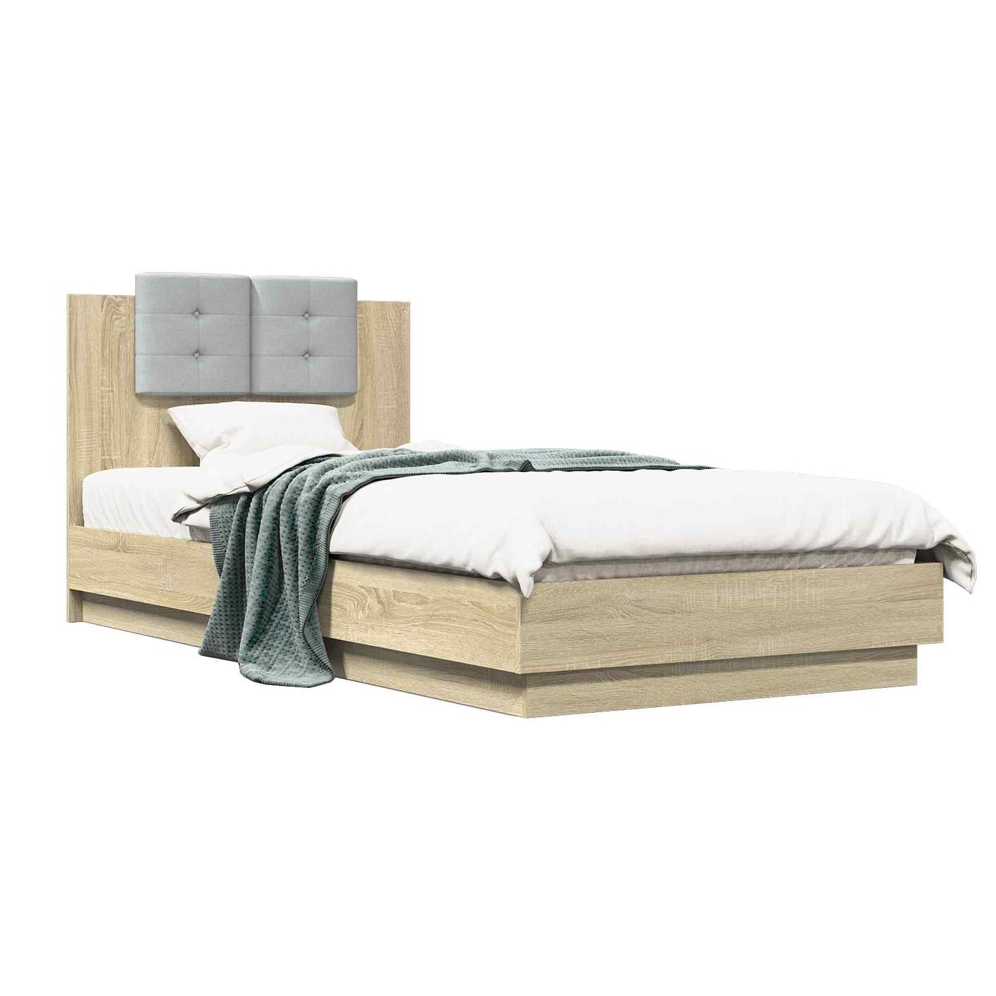 vidaXL Bed Frame with Headboard Sonoma Oak 80 x 200 cm Engineered Wood