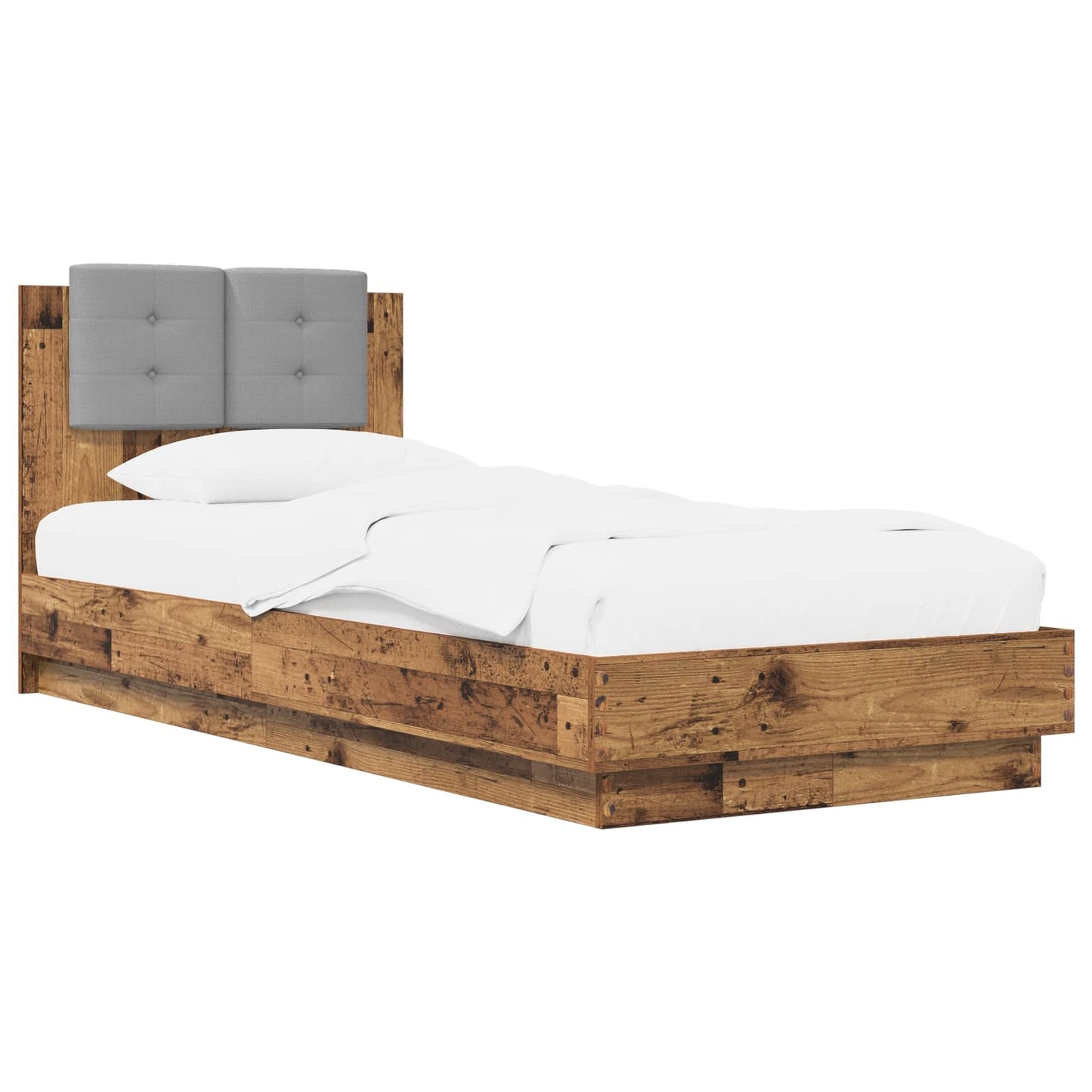 vidaXL Bed Frame with Headboard Old Wood 80 x 200 cm Engineered Wood