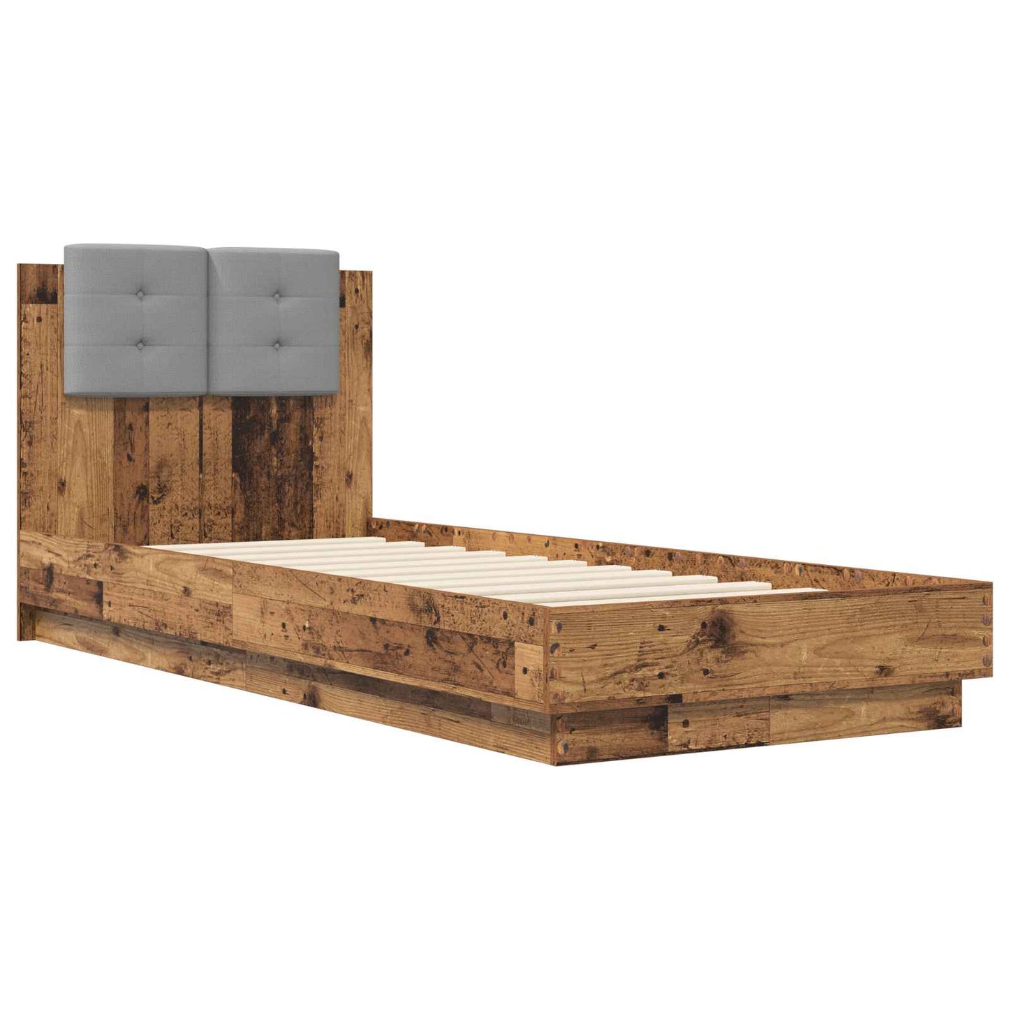 vidaXL Bed Frame with Headboard Old Wood 80 x 200 cm Engineered Wood