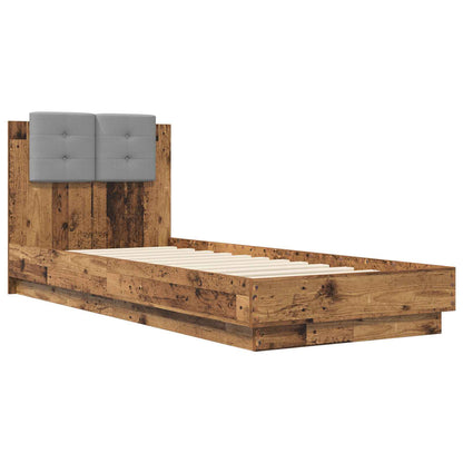 vidaXL Bed Frame with Headboard Old Wood 80 x 200 cm Engineered Wood