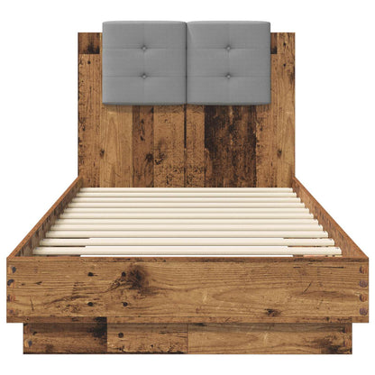 vidaXL Bed Frame with Headboard Old Wood 80 x 200 cm Engineered Wood