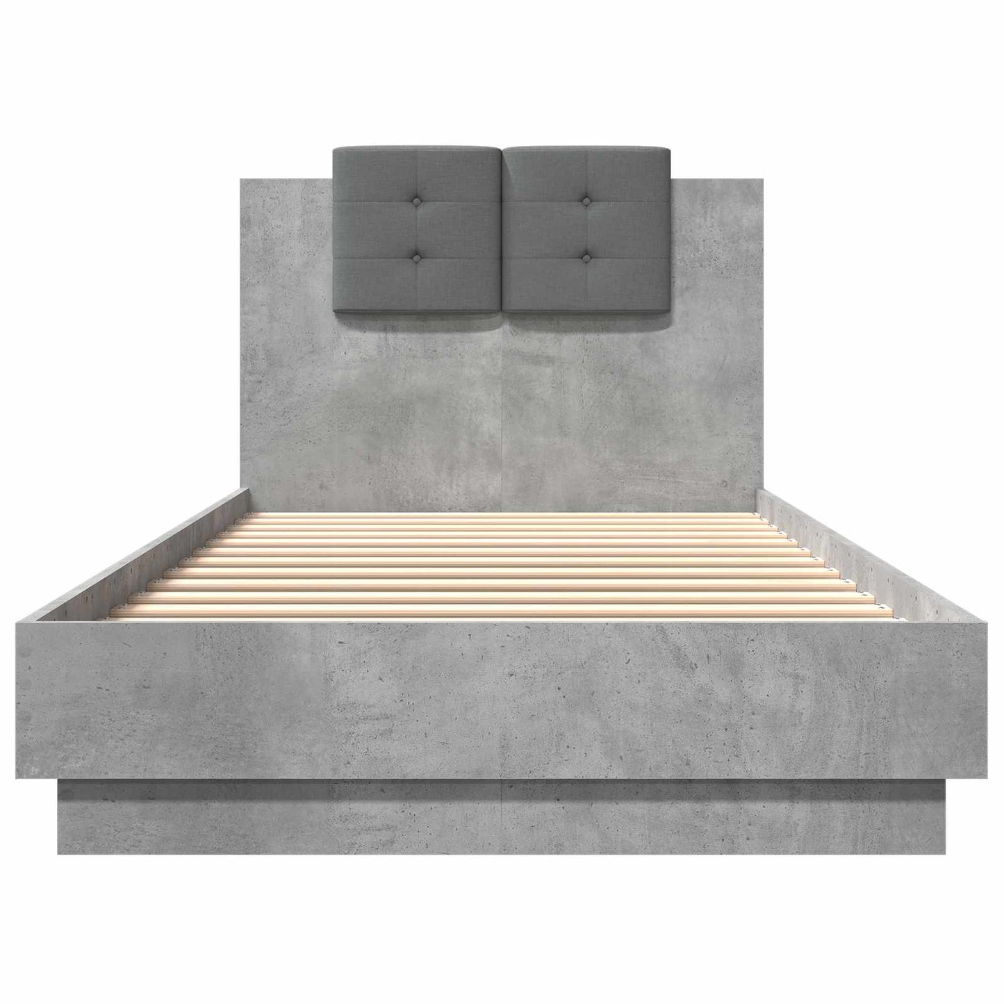 vidaXL Bed Frame with Headboard Concrete Grey 80 x 200 cm