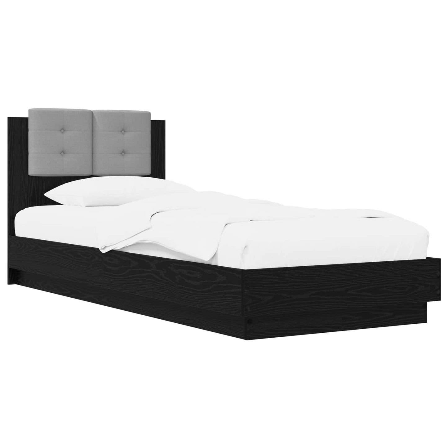 vidaXL Bed Frame with Headboard Black Oak 80 x 200 cm Engineered Wood