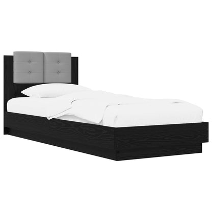 vidaXL Bed Frame with Headboard Black Oak 80 x 200 cm Engineered Wood