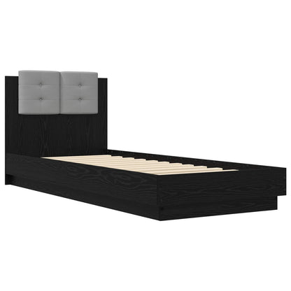 vidaXL Bed Frame with Headboard Black Oak 80 x 200 cm Engineered Wood