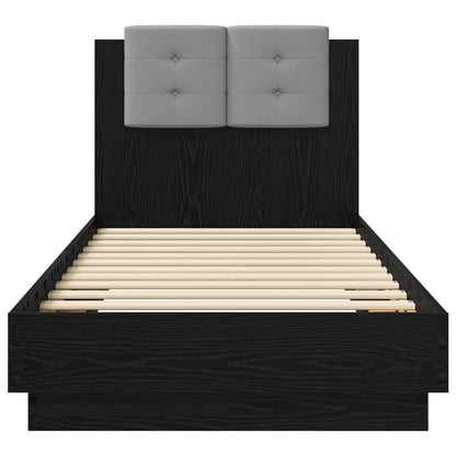 vidaXL Bed Frame with Headboard Black Oak 80 x 200 cm Engineered Wood
