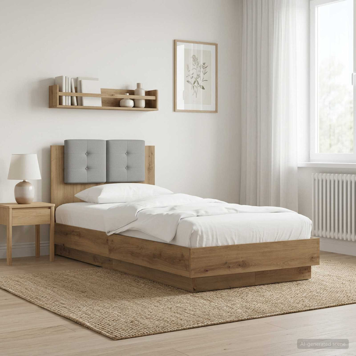 vidaXL Bed Frame with Headboard Artisian Oak 80 x 200 cm