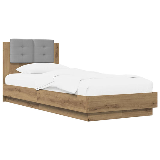 vidaXL Bed Frame with Headboard Artisian Oak 80 x 200 cm