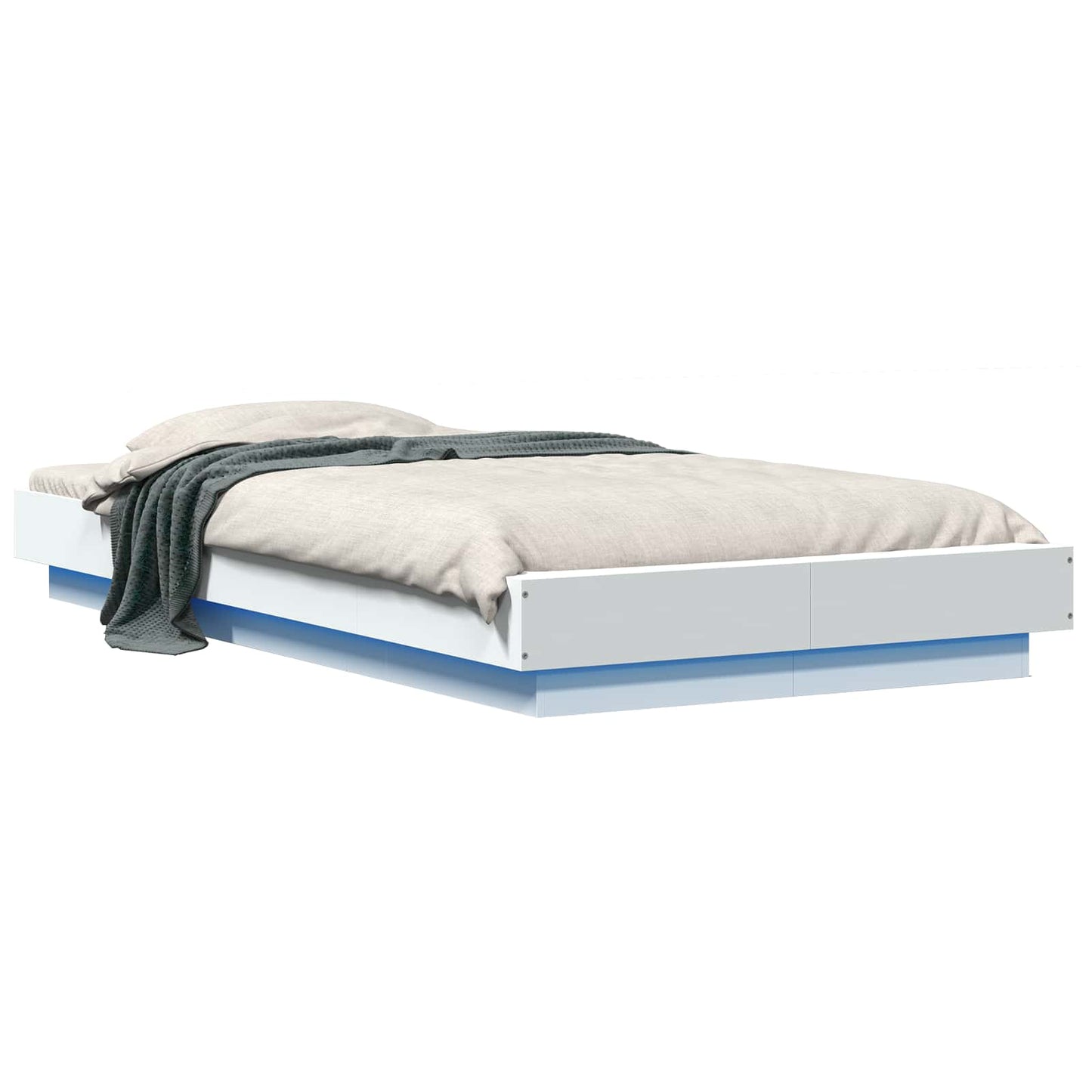 vidaXL Bed Frame with LED White 80 x 200 cm Engineered Wood