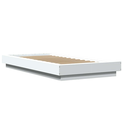 vidaXL Bed Frame with LED White 80 x 200 cm Engineered Wood
