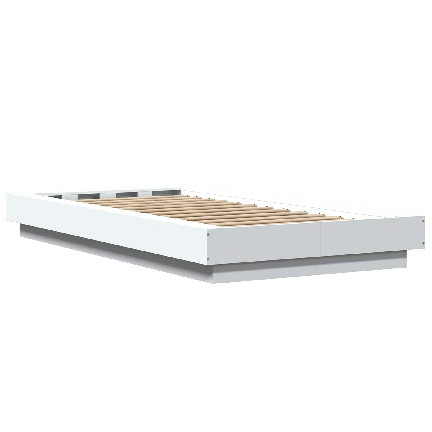 vidaXL Bed Frame with LED White 80 x 200 cm Engineered Wood