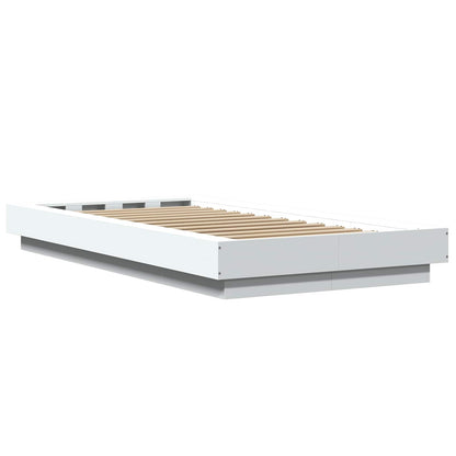 vidaXL Bed Frame with LED White 80 x 200 cm Engineered Wood