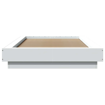 vidaXL Bed Frame with LED White 80 x 200 cm Engineered Wood