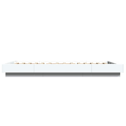 vidaXL Bed Frame with LED White 80 x 200 cm Engineered Wood