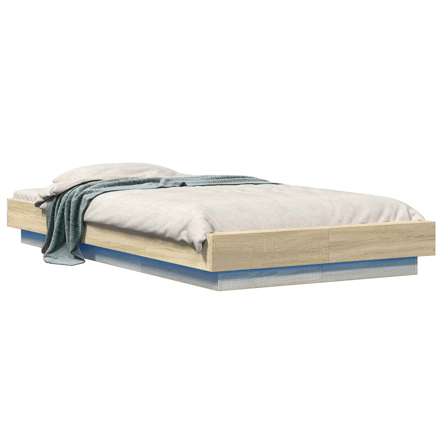 vidaXL Bed Frame with LED Sonoma Oak 80 x 200 cm Engineered Wood