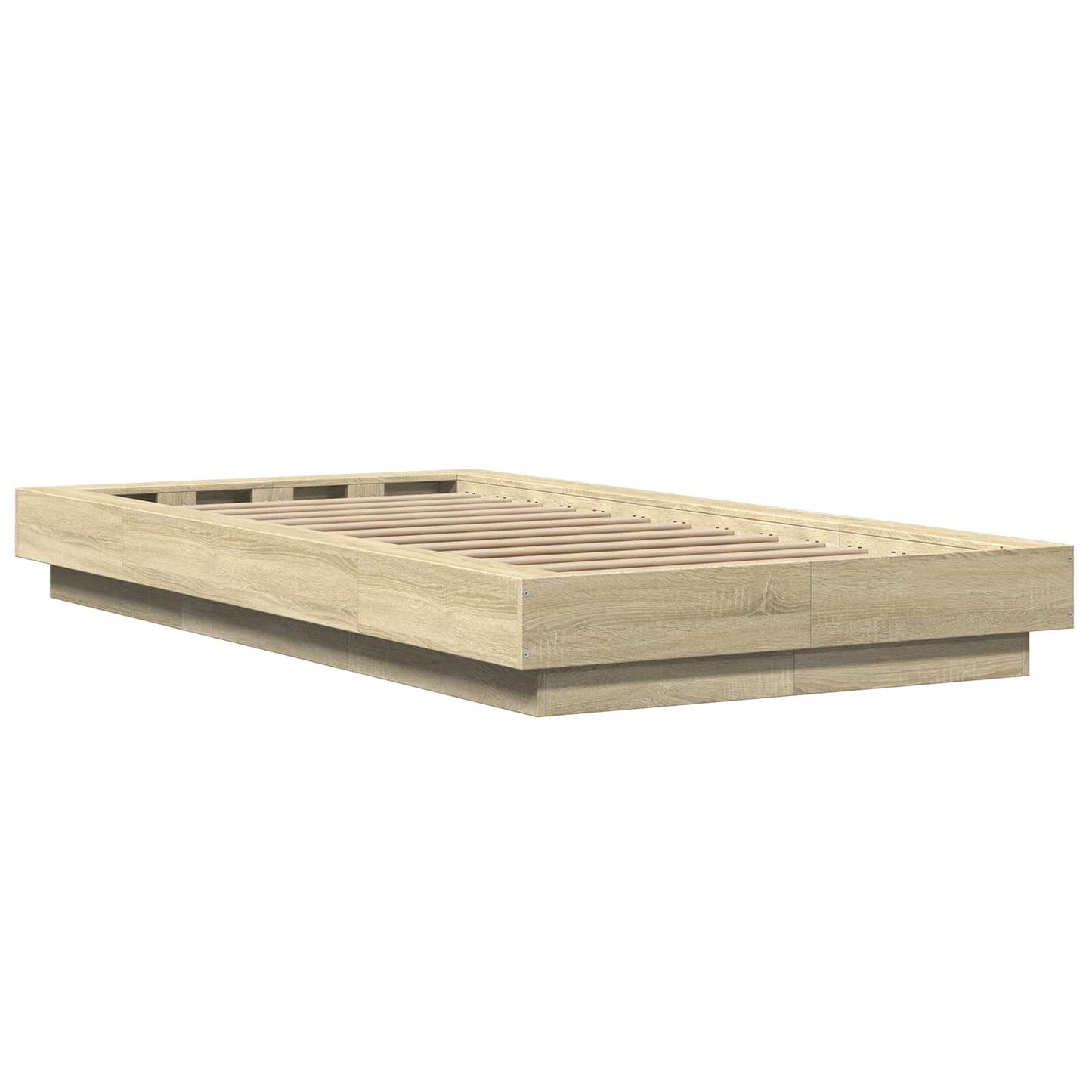 vidaXL Bed Frame with LED Sonoma Oak 80 x 200 cm Engineered Wood