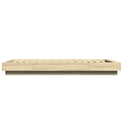 vidaXL Bed Frame with LED Sonoma Oak 80 x 200 cm Engineered Wood