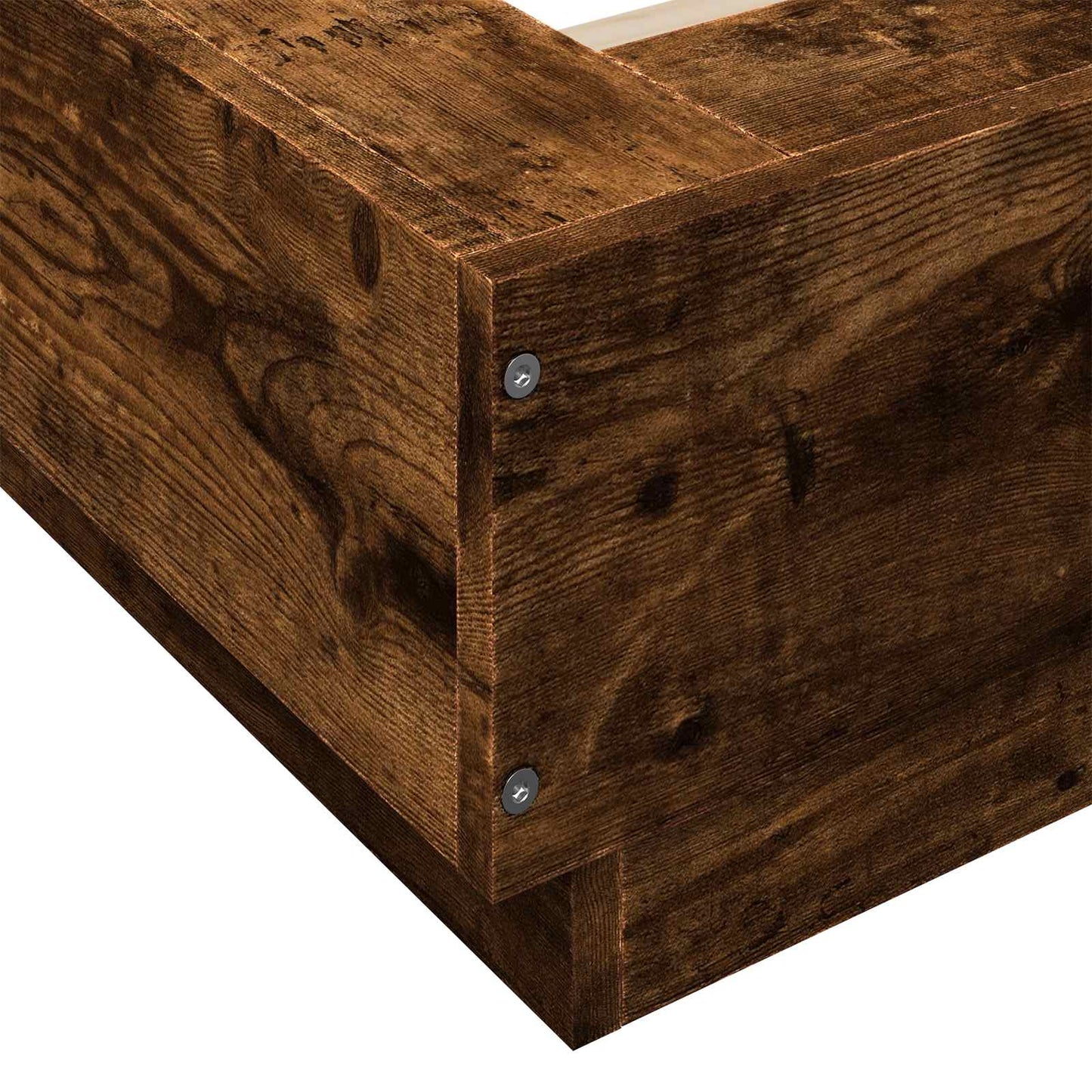 vidaXL Bed Frame with LED Smoked Oak 80 x 200 cm Engineered Wood