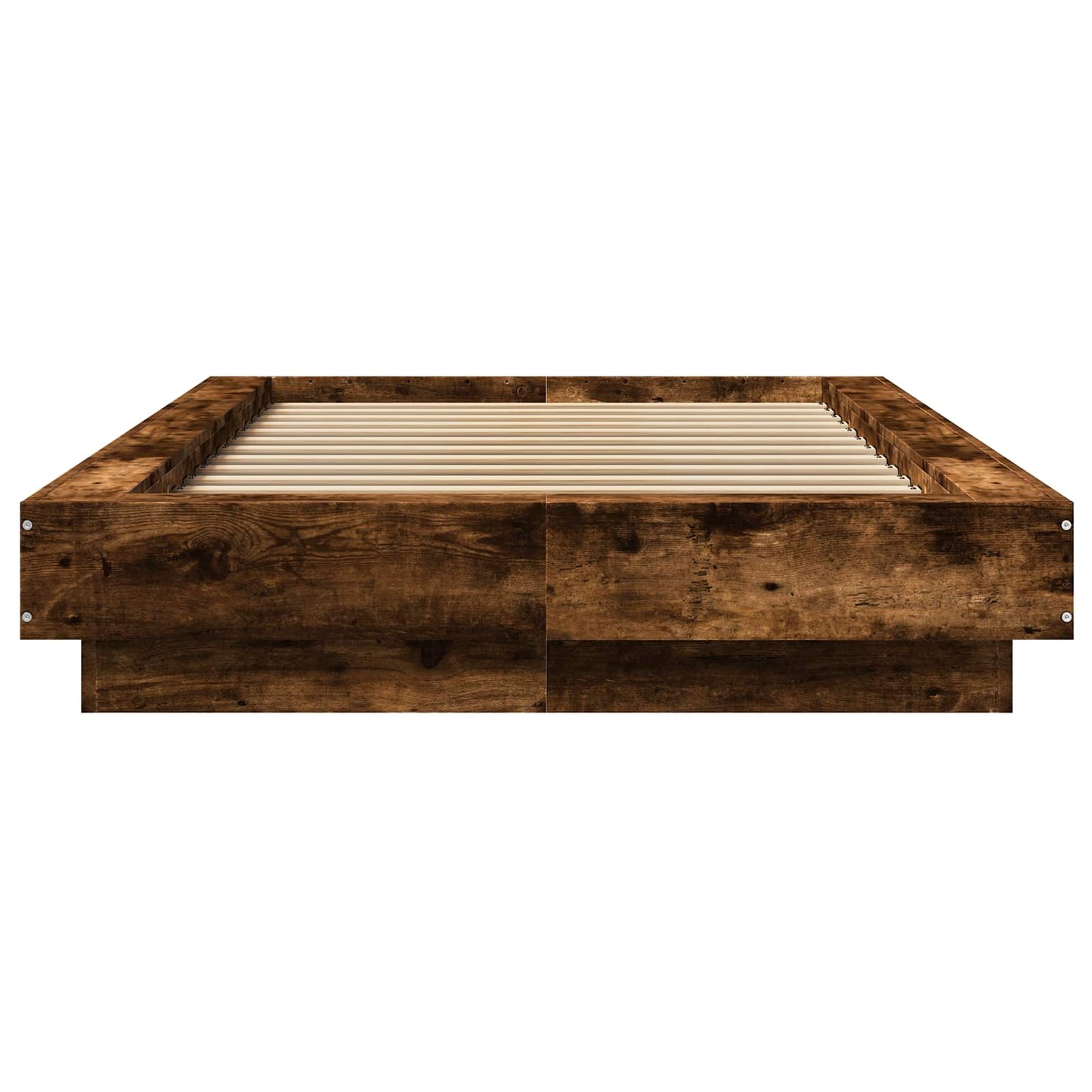 vidaXL Bed Frame with LED Smoked Oak 80 x 200 cm Engineered Wood