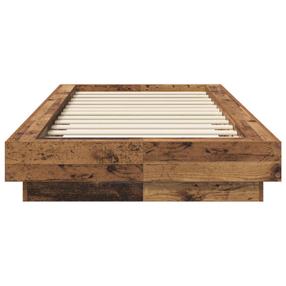 vidaXL Bed Frame with LED Old Wood 80 x 200 cm Engineered Wood