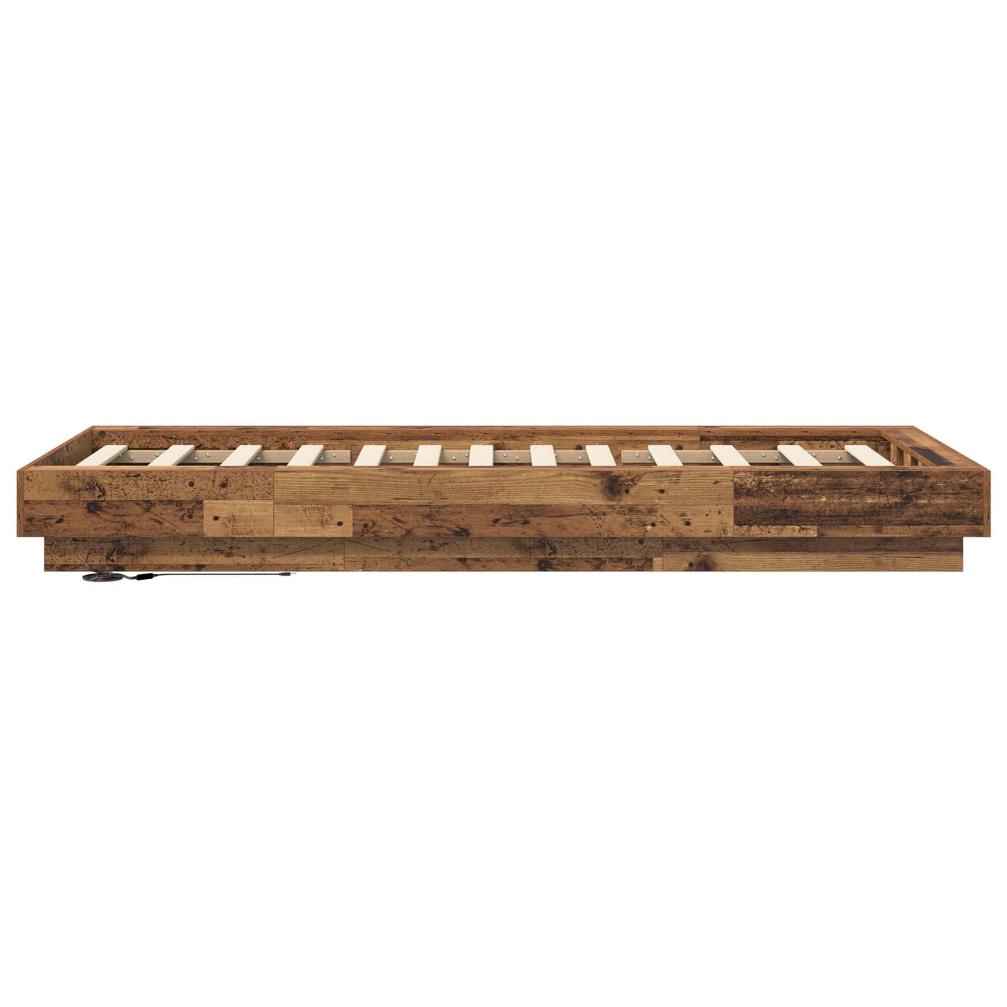 vidaXL Bed Frame with LED Old Wood 80 x 200 cm Engineered Wood