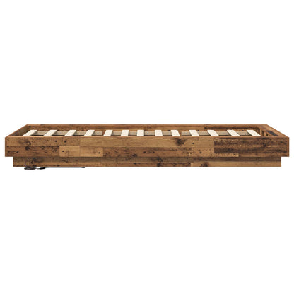 vidaXL Bed Frame with LED Old Wood 80 x 200 cm Engineered Wood