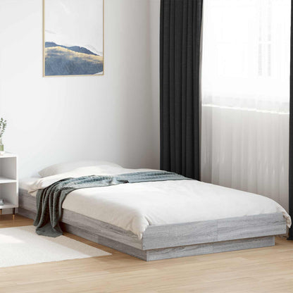 vidaXL Bed Frame with LED Grey Sonoma 80 x 200 cm Engineered Wood
