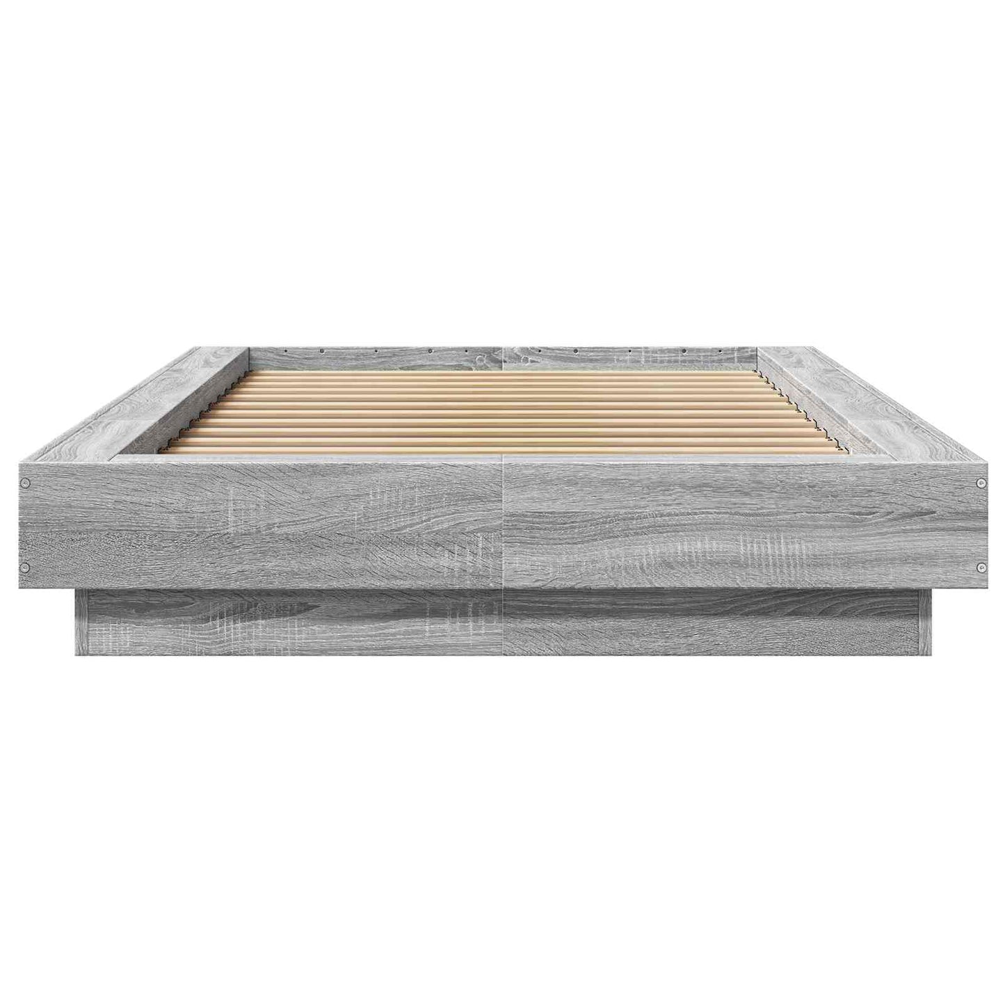 vidaXL Bed Frame with LED Grey Sonoma 80 x 200 cm Engineered Wood