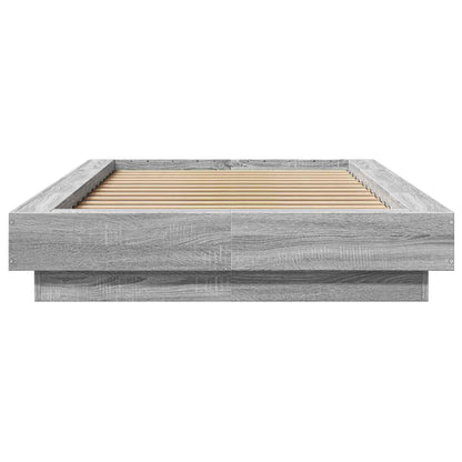 vidaXL Bed Frame with LED Grey Sonoma 80 x 200 cm Engineered Wood