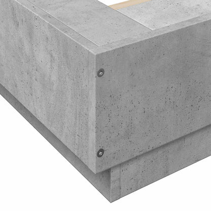 vidaXL Bed Frame with LED Concrete Grey 80 x 200 cm Engineered Wood