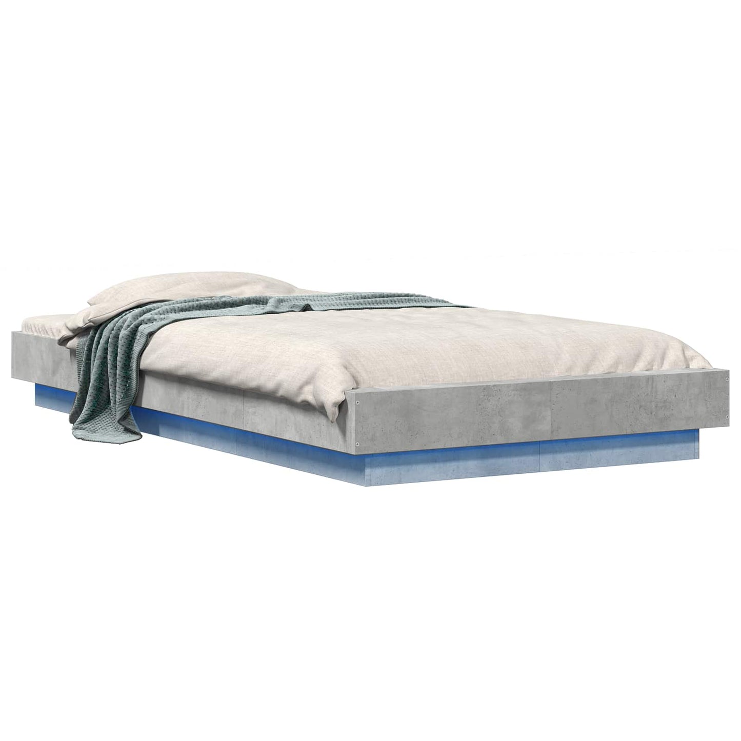 vidaXL Bed Frame with LED Concrete Grey 80 x 200 cm Engineered Wood
