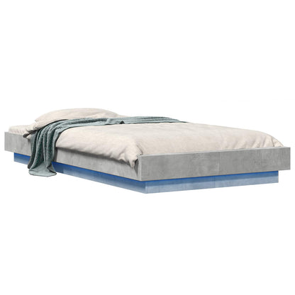 vidaXL Bed Frame with LED Concrete Grey 80 x 200 cm Engineered Wood