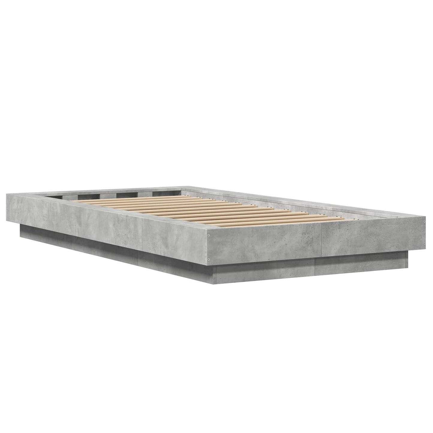 vidaXL Bed Frame with LED Concrete Grey 80 x 200 cm Engineered Wood