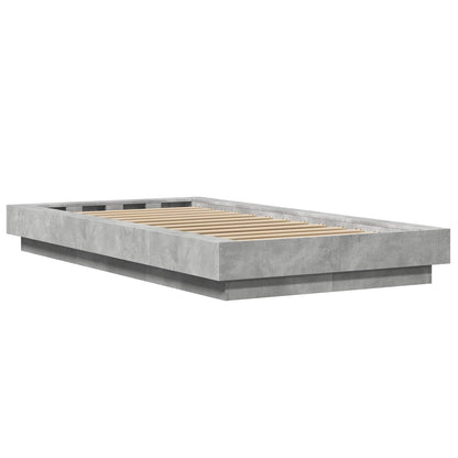 vidaXL Bed Frame with LED Concrete Grey 80 x 200 cm Engineered Wood