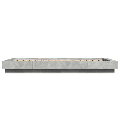 vidaXL Bed Frame with LED Concrete Grey 80 x 200 cm Engineered Wood