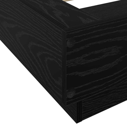 vidaXL Bed Frame with LED Black Oak 80 x 200 cm Engineered Wood