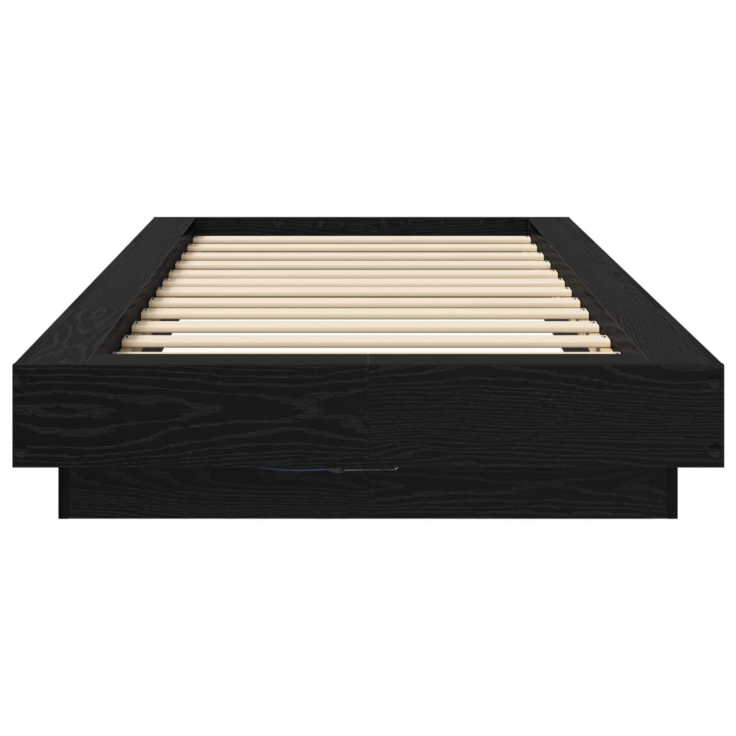 vidaXL Bed Frame with LED Black Oak 80 x 200 cm Engineered Wood