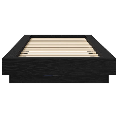 vidaXL Bed Frame with LED Black Oak 80 x 200 cm Engineered Wood