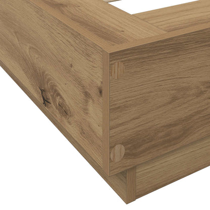 vidaXL Bed Frame with LED Artisian Oak 80 x 200 cm Engineered Wood